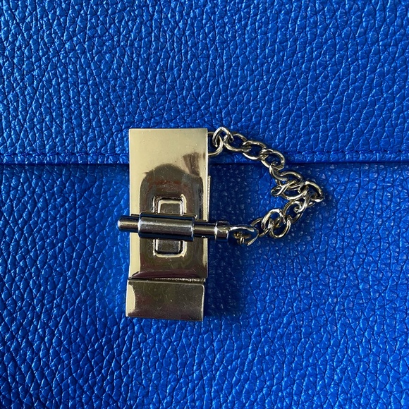 Borse In Pelle Italian Leather Cobalt Blue Small Carry Purse - Picture 5 of 15